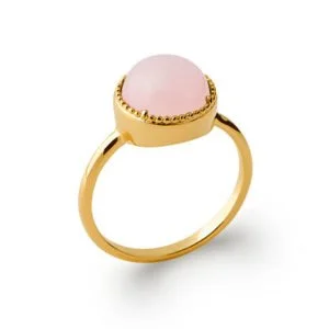 Bague Constantine Quartz Rose & Plaqué Or 750 – Image 2