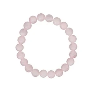 Bracelet Quartz Rose & Pierres Boules 8mm – Image 2