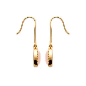 Boucles d'Oreilles Alexandra Quartz Rose & Plaqué Or 750 – Image 2