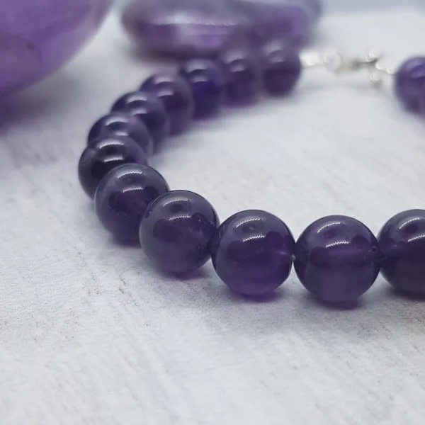 Bracelet Améthyste & Pierres Boules 10mm – Image 3