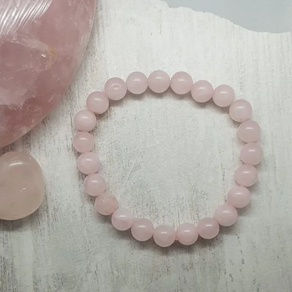 Bracelet Quartz Rose & Pierres Boules 10mm – Image 3