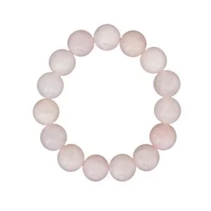 Bracelet Quartz Rose & Pierres Boules 12mm – Image 2
