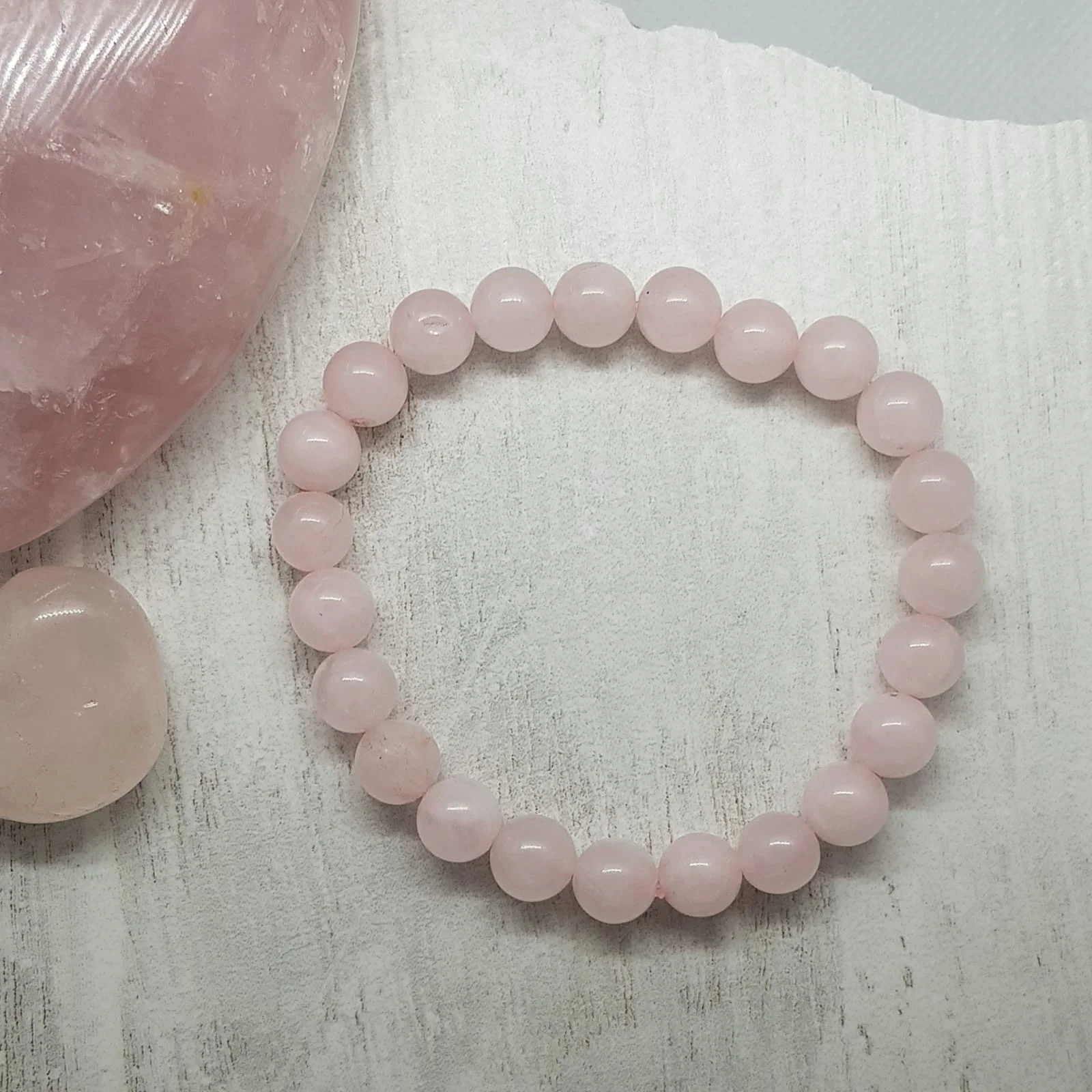 Bracelet Quartz Rose & Pierres Boules 10mm – Image 3