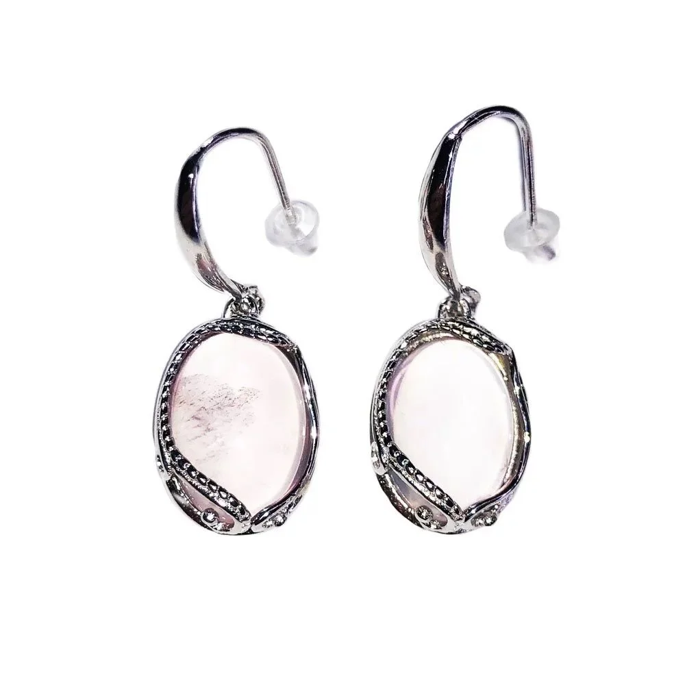 Boucles d'Oreilles Quartz Rose Capucine