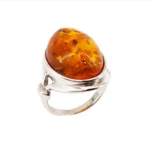 Bague Justine Ambre & Argent 925 – Image 2