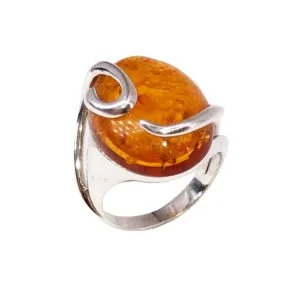 Bague Océane Ambre & Argent 925 – Image 2