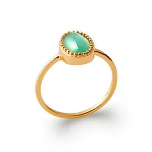 Bague Alexandra Aventurine & Plaqué Or 750 – Image 2