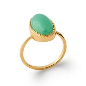 Bague Judith Aventurine & Plaqué Or 750 – Image 2