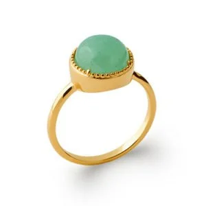 Bague Constantine Aventurine & Plaqué Or 750 – Image 2