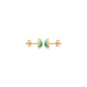 Boucles d'Oreilles Constantine Aventurine & Plaqué Or 750 – Image 2