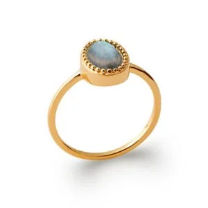 Bague Alexandra Labradorite & Plaqué Or 750 – Image 2