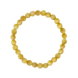 Bracelet Œil de Tigre Doré & Pierres Boules 8mm – Image 2