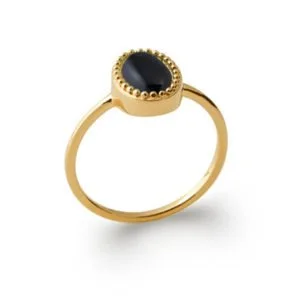 Bague Alexandra Agate & Plaqué Or 750 – Image 2