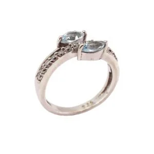 Bague Valentine Topaze Bleue & Argent 925 – Image 2