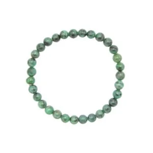 Bracelet Émeraude & Pierres Boules 6mm – Image 2