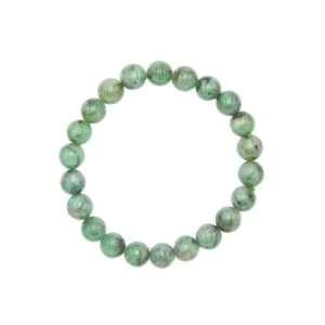 Bracelet Émeraude & Pierres Boules 8mm – Image 2