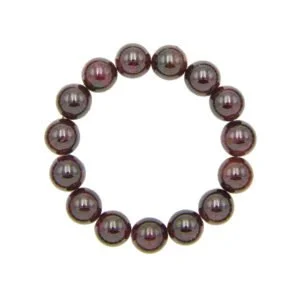 Bracelet Grenat & Pierres Boules 12mm – Image 2