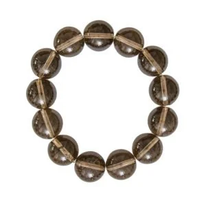 Bracelet Quartz Fumé & Pierres Boules 14mm – Image 2